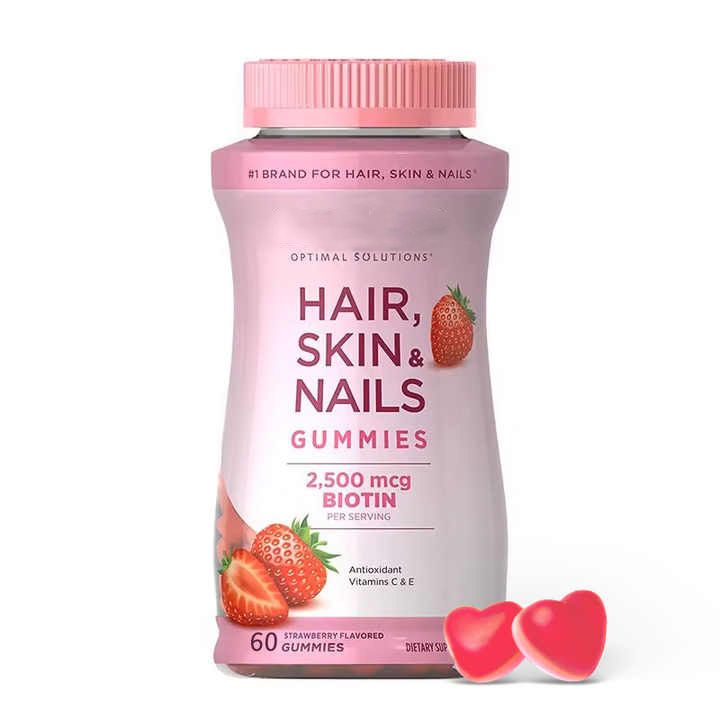 Vegan Gummies for Hair Skin Nails (60 pcs)